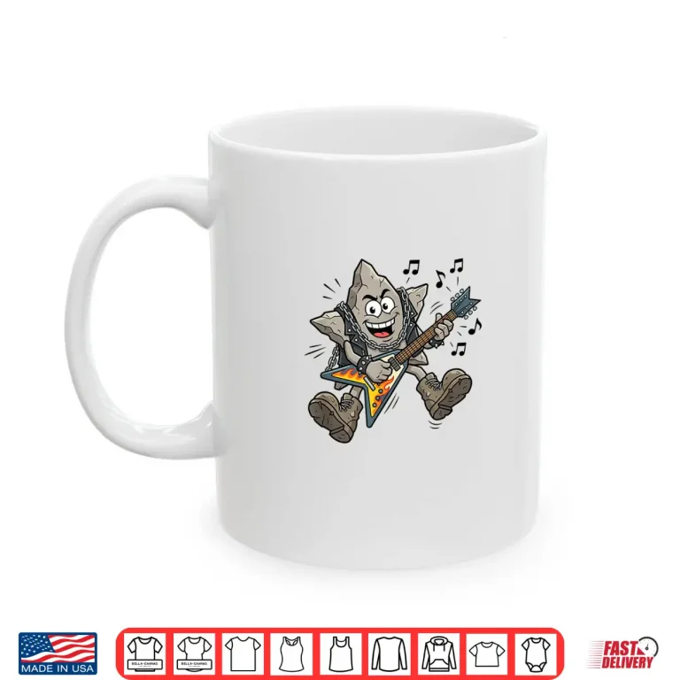Mug Rock Shaped Star Rockstar Funny Pun Playing Guitar Shirt