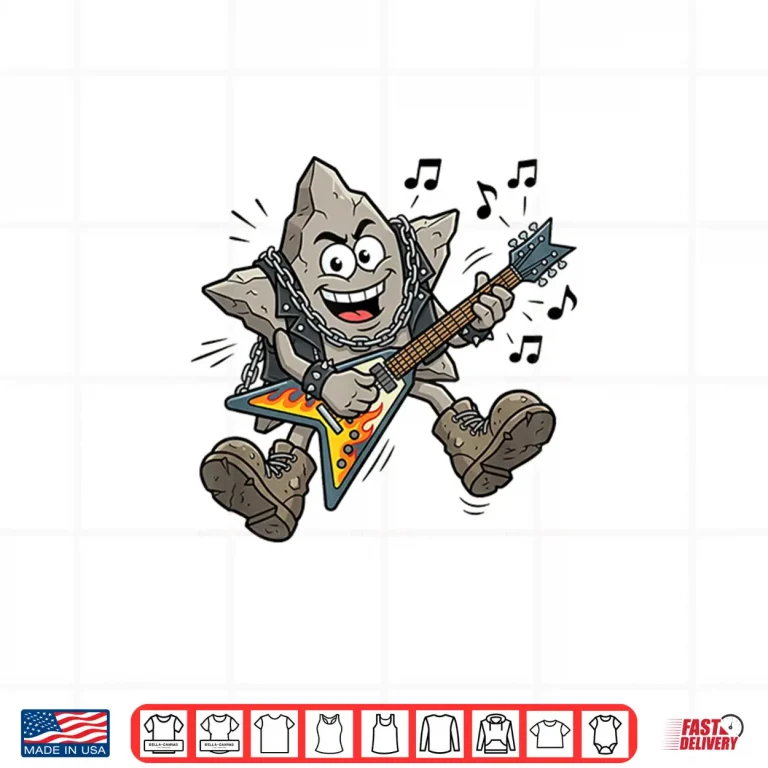 Design Rock Shaped Star Rockstar Funny Pun Playing Guitar Shirt