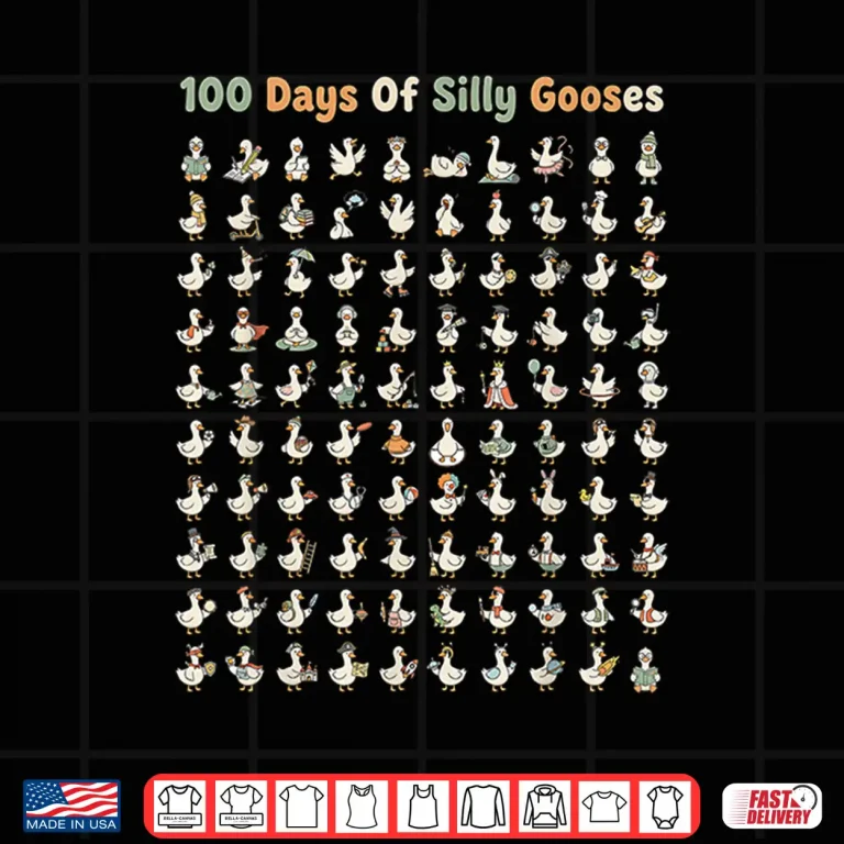 Design Funny 100Th Day Of School Teacher 100 Days Of Silly Gooses Shirt