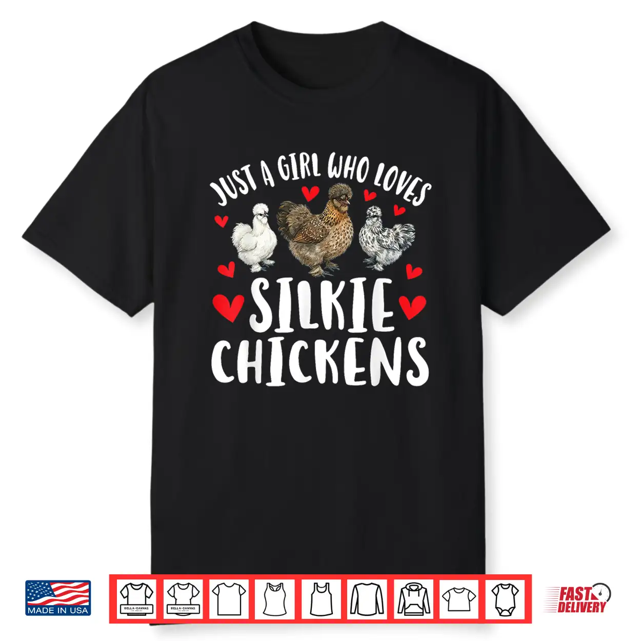 Girl Who Loves Silkie Chicken Lover Silkie Owner Shirt Girl Who Loves Silkie Chicken Lover Silkie Owner Shirt