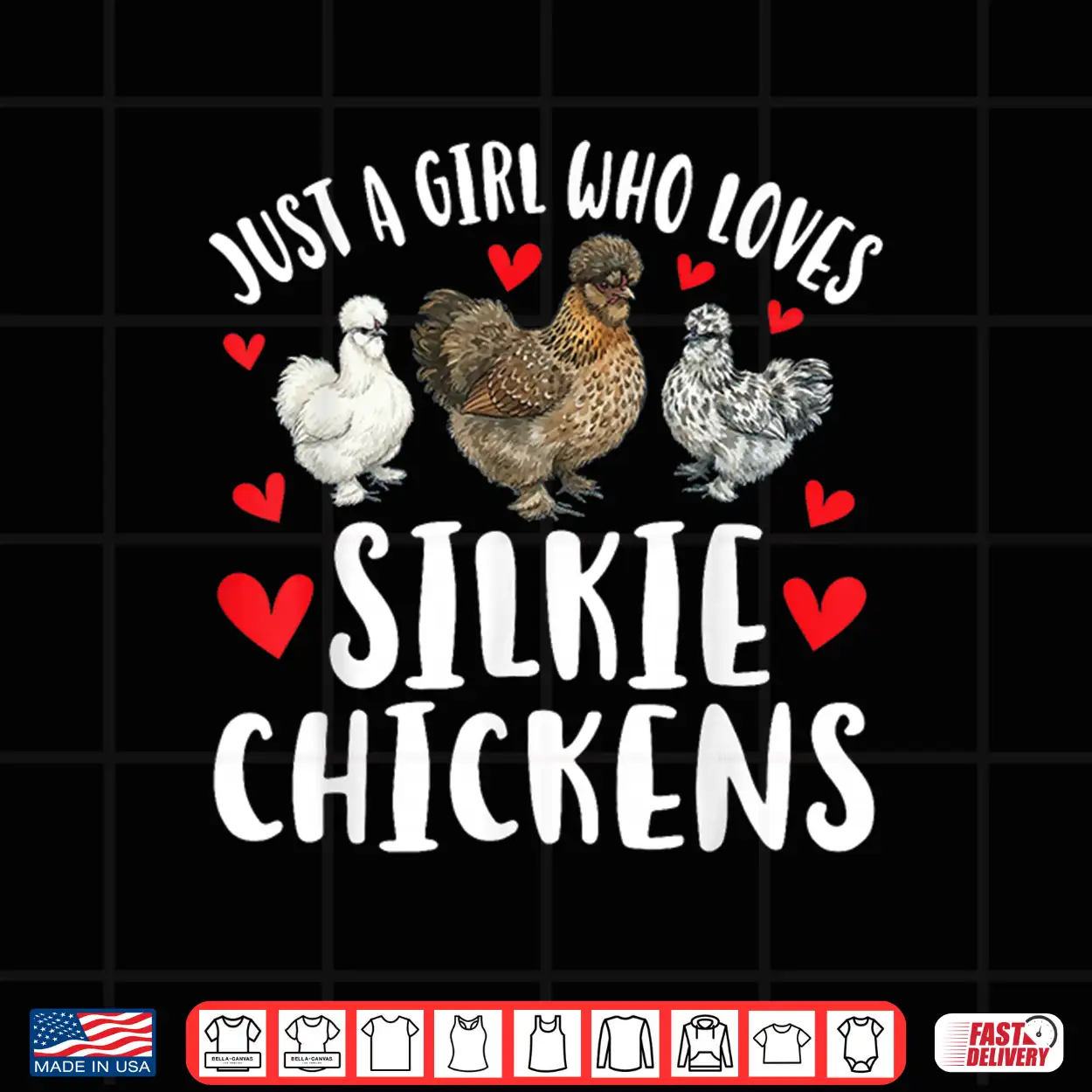 Girl Who Loves Silkie Chicken Lover Silkie Owner Shirt Girl Who Loves Silkie Chicken Lover Silkie Owner Shirt
