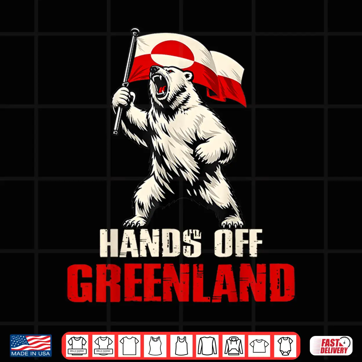 Hands Off Greenland Flag Bear Support Greenland Shirt Shirt Hands Off Greenland Flag Bear Support Greenland Shirt Shirt