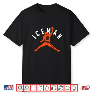 Iceman Football Silhouette Orange Number 18 Shirt