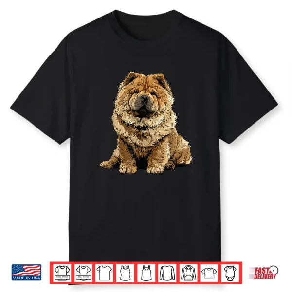 Red Chow Chow Dog Illustration Shirt