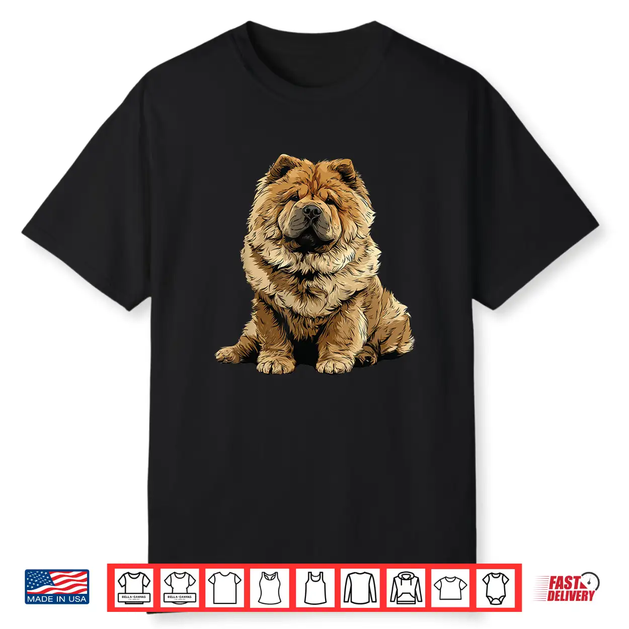 Red Chow Chow Dog Illustration Shirt Red Chow Chow Dog Illustration Shirt