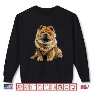 Sweatshirt Red Chow Chow Dog Illustration Shirt