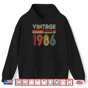 Hoodie Vintage 1986 40Th Birthday Gift Men Women 40 Years Old Shirt