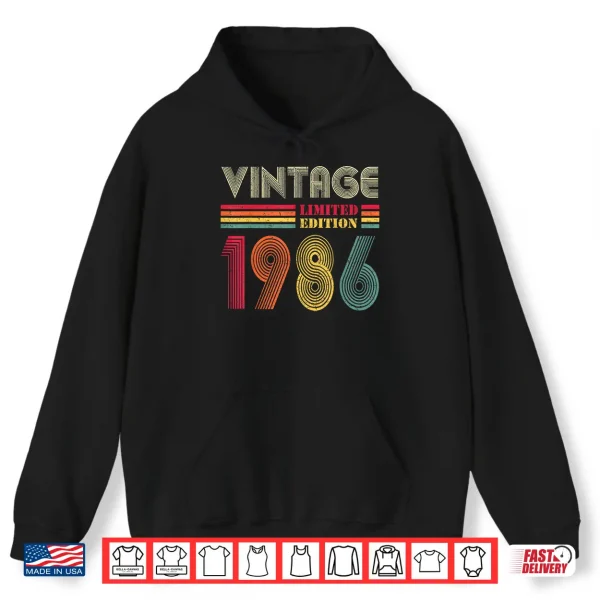Vintage 1986 40Th Birthday Gift Men Women 40 Years Old Shirt 1 Hoodie Vintage 1986 40Th Birthday Gift Men Women 40 Years Old Shirt