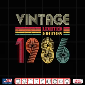 Design Vintage 1986 40Th Birthday Gift Men Women 40 Years Old Shirt