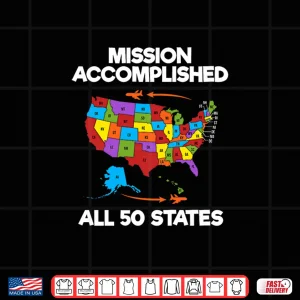 Design 50 States of America Adventure Map Road Trip Travelers Shirt