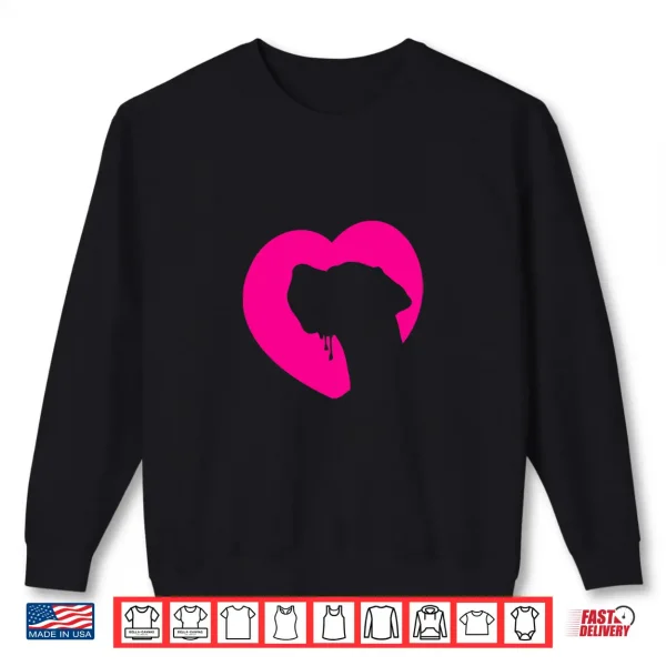 Sweatshirt Greatdanedog Profile Heart Pink Shirt