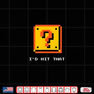 Design Retro 8 Bit Video Game Pixel Question Block Id Hit That Shirt