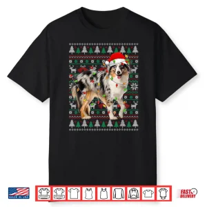 Australian Shepherd Dog Christmas Ugly Sweater Santa Xmas Shirt