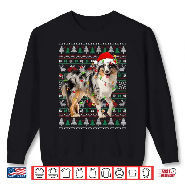 Sweatshirt Australian Shepherd Dog Christmas Ugly Sweater Santa Xmas Shirt