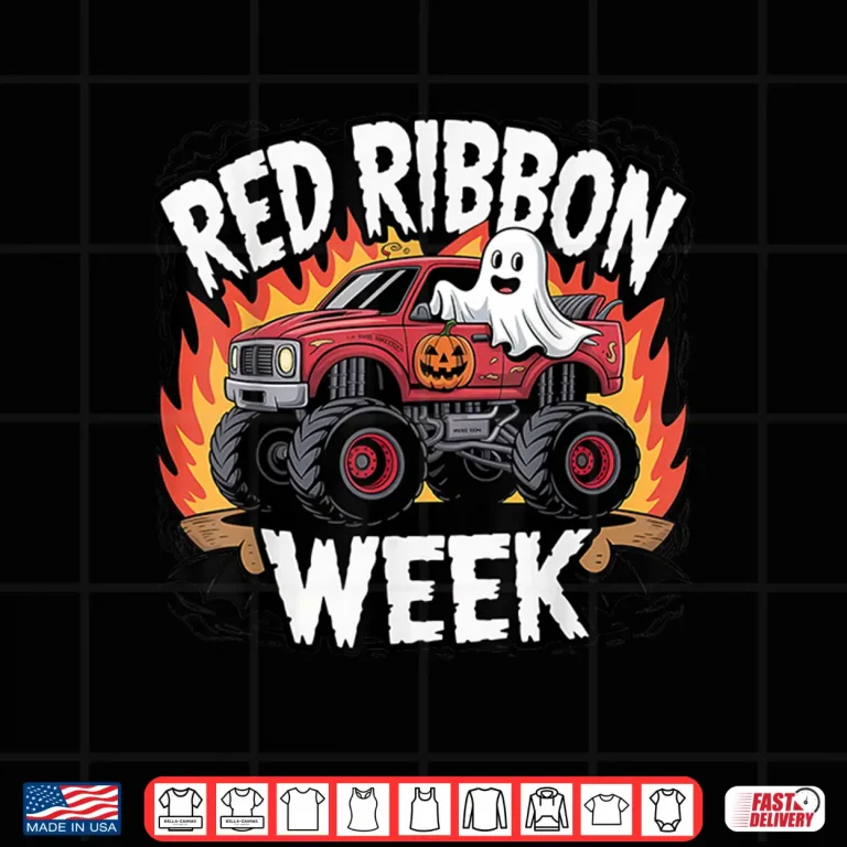 Design Kids Red Ribbon Week Awareness Monster Truck Shirt