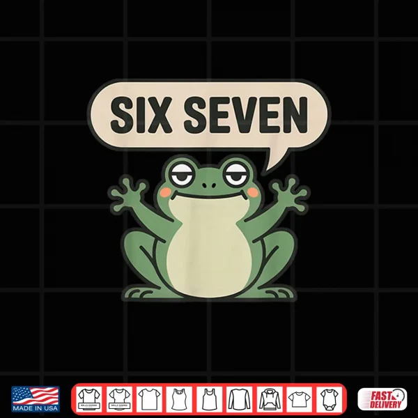 Design 6 7 Frog Meme Brainrot Gaming Kids Humor Shirt