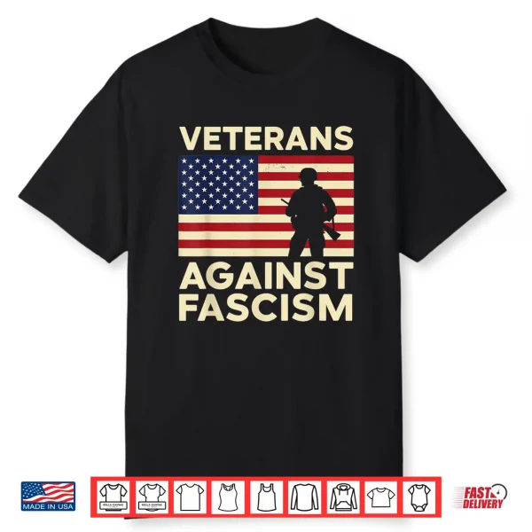 Veterans Against Fascism Vintage Us Army Patriotic Soldier Shirt