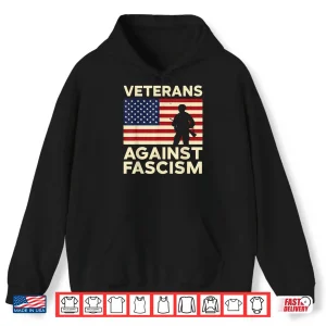 Hoodie Veterans Against Fascism Vintage US Army Patriotic Soldier Shirt