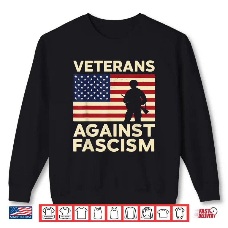 Sweatshirt Veterans Against Fascism Vintage US Army Patriotic Soldier Shirt