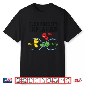 Electricity Explained Funny Nerdy Pun Physics Humor Science Shirt