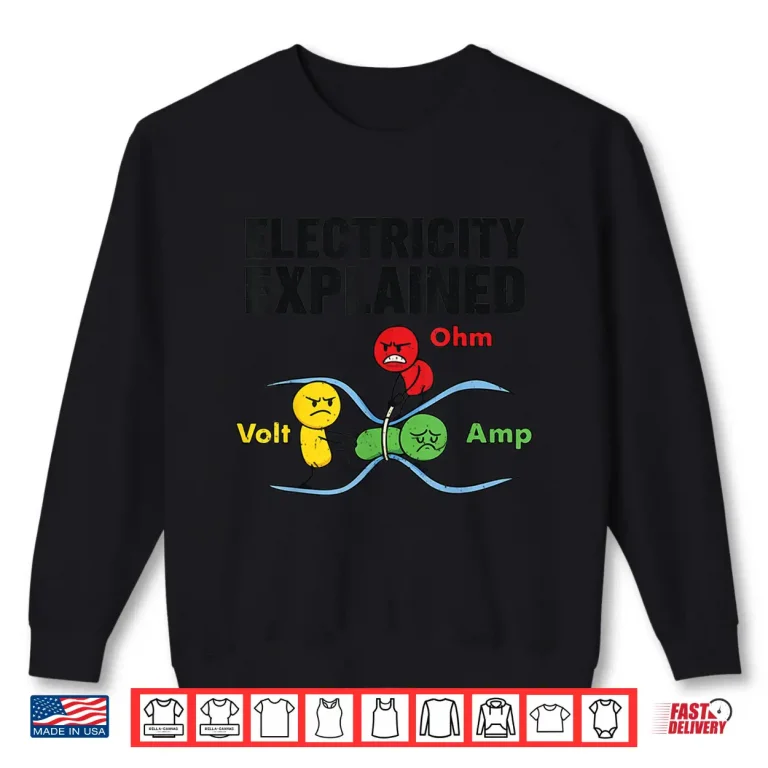 Sweatshirt Electricity Explained Funny Nerdy Pun Physics Humor Science Shirt