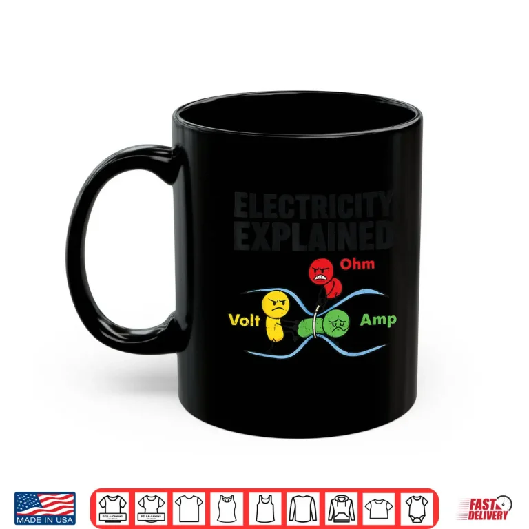 Mug Electricity Explained Funny Nerdy Pun Physics Humor Science Shirt