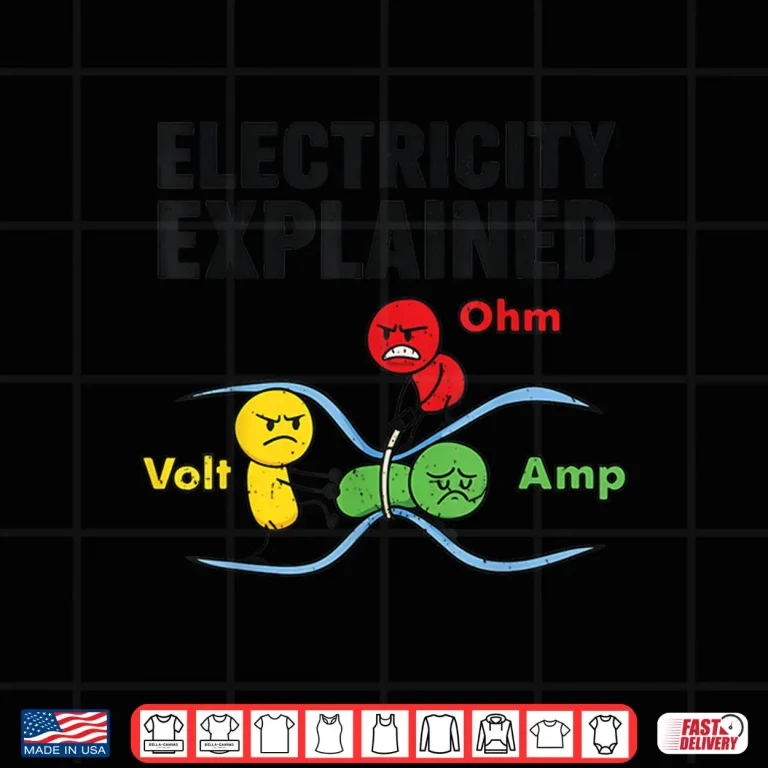 Design Electricity Explained Funny Nerdy Pun Physics Humor Science Shirt