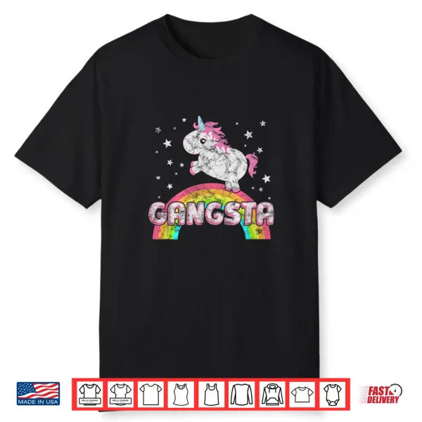 Ironic Cool Unicorn Gangsta Rap Music Festival Shirt