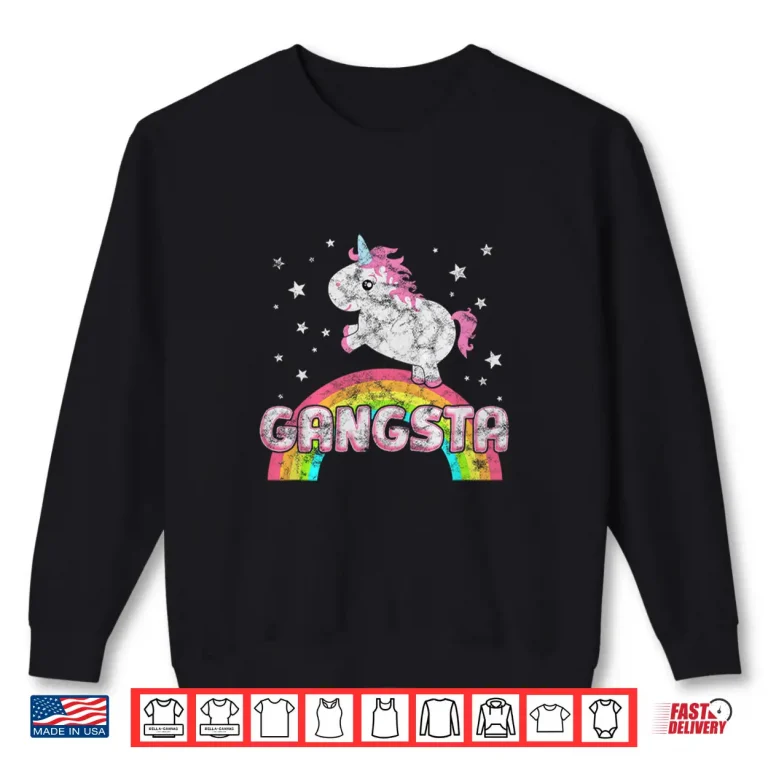 Sweatshirt Ironic Cool Unicorn Gangsta Rap Music Festival Shirt