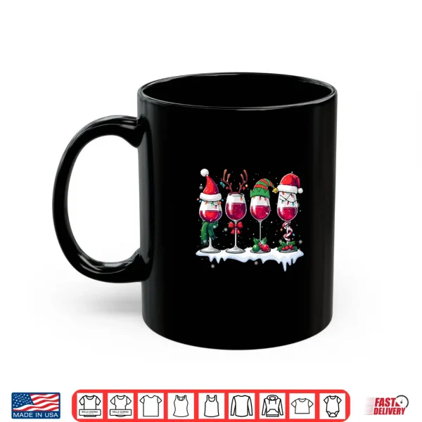 Three Santa Elf Reindeer Wine Glasses Christmas Drinker Shirt 3 Mug Three Santa Elf Reindeer Wine Glasses Christmas Drinker Shirt