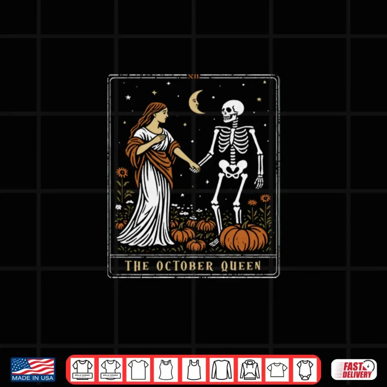 Design The October Queen Tarot Card Halloween Spooky Season Shirt