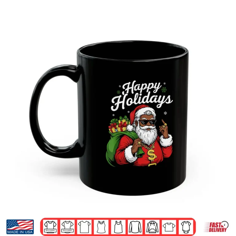Mug African American Santa Claus Black Christmas Cool Happy Xmas Shirt