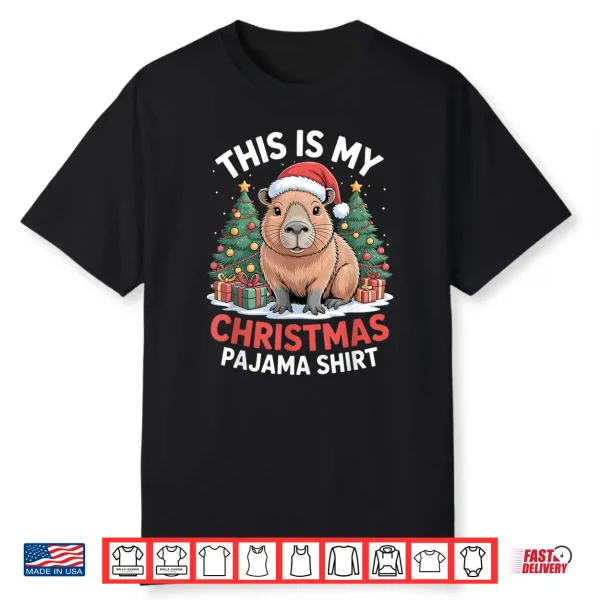 Capybara This Is My Christmas Pajama Shirt