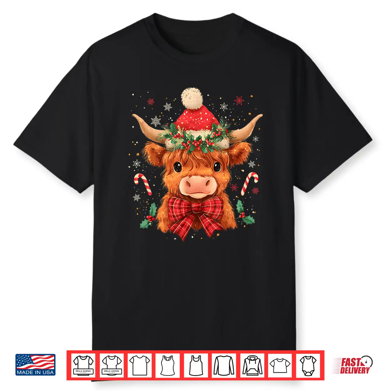 Highland Cow Mooey Xmas Heifer Santa Hat Cute Christmas Shirt Highland Cow Mooey Xmas Heifer Santa Hat Cute Christmas Shirt