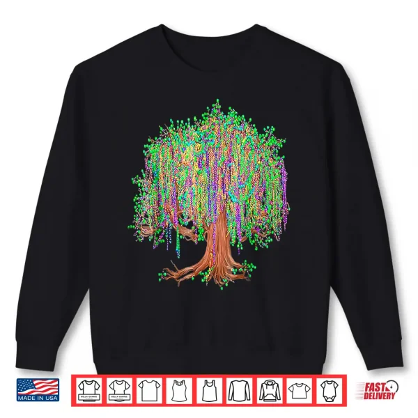 Sweatshirt Mardi Gras Tree Beads New Orleans 2026 Watercolor Festival Shirt