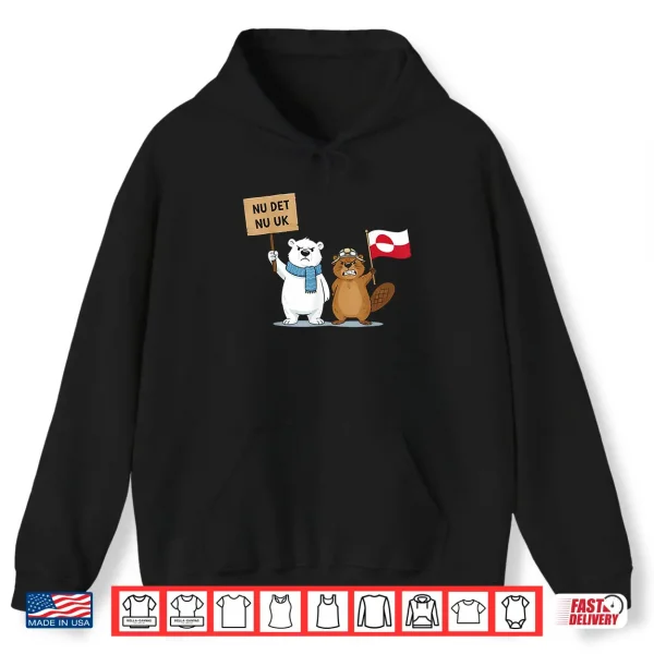 Hoodie Nu Det Nu Uk Greenland Flag Polar Bear Beaver Shirt