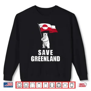 Sweatshirt Save Greenland Flag Bear Kalaallit Greenlanders Shirt