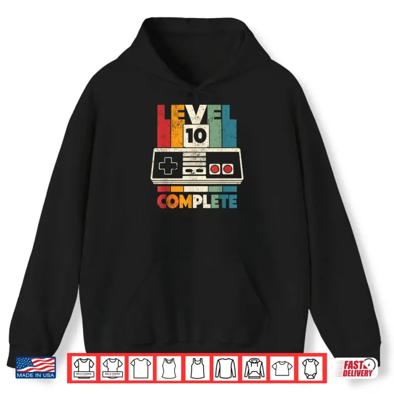 Hoodie 10Th Wedding Anniversary Him Her Vintage Level 10 Complete Shirt