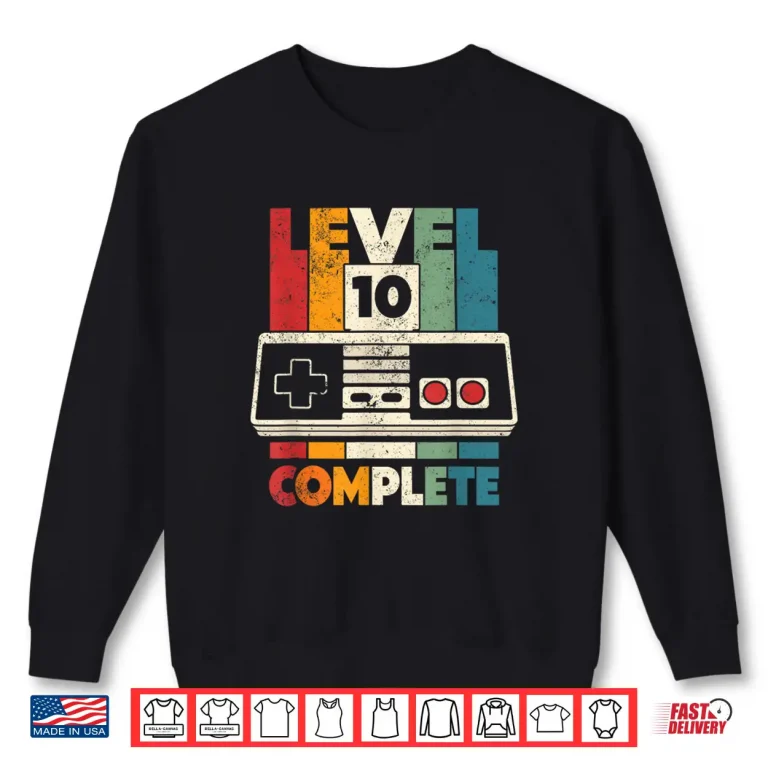 Sweatshirt 10Th Wedding Anniversary Him Her Vintage Level 10 Complete Shirt