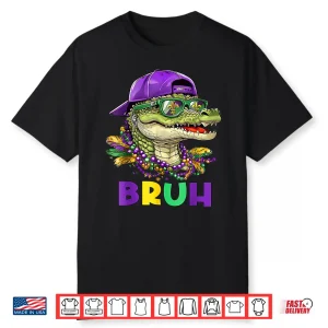 Alligator Bruh Mardi Gras Costume Carnival Teens Boys Kids Shirt