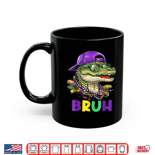 Mug Alligator Bruh Mardi Gras Costume Carnival Teens Boys Kids Shirt