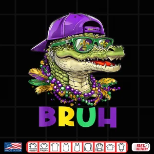 Design Alligator Bruh Mardi Gras Costume Carnival Teens Boys Kids Shirt