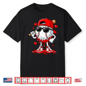 Baseball Drip Ice Cream Sunglasses Boys Youth Kids Valentine Shirt
