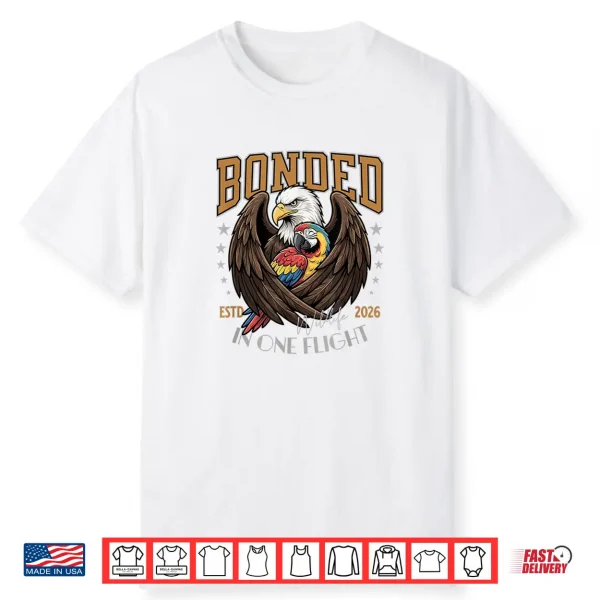 Bonded In One Flight Wildlife Birds Eagle And Macaw. Shirt