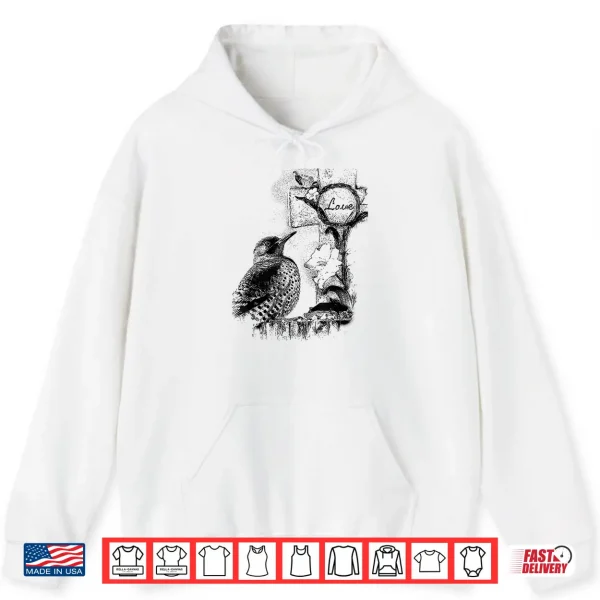 Hoodie Love Cross Woodpecker Sketch From Photo Shirt