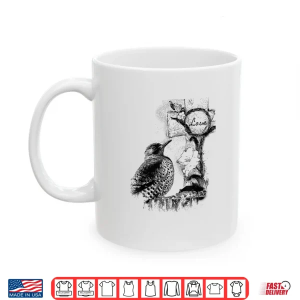 Mug Love Cross Woodpecker Sketch From Photo Shirt