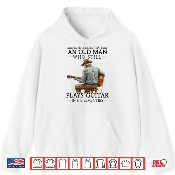 Hoodie Mens 70Th Birthday Acoustic Guitar Player Vintage Seventies Shirt