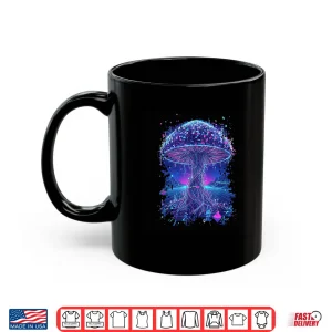 Mug Psychedelic Glitch Mushroom Cyberpunk Neon Nature Network Shirt