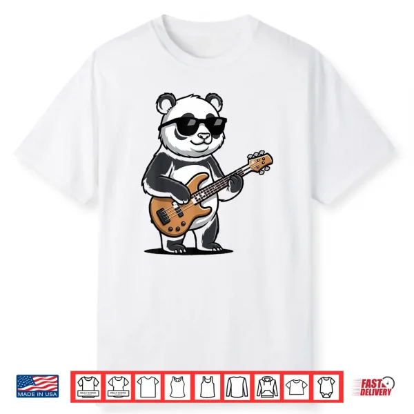 Funny Panda Playing Bass Guitar Shirt
