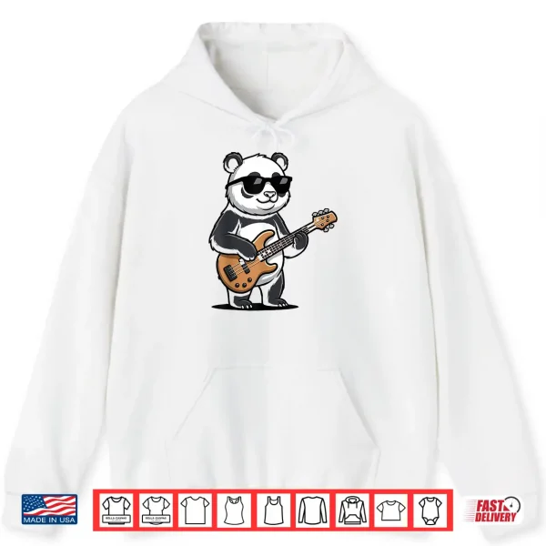 Hoodie Funny Panda Playing Bass Guitar Shirt